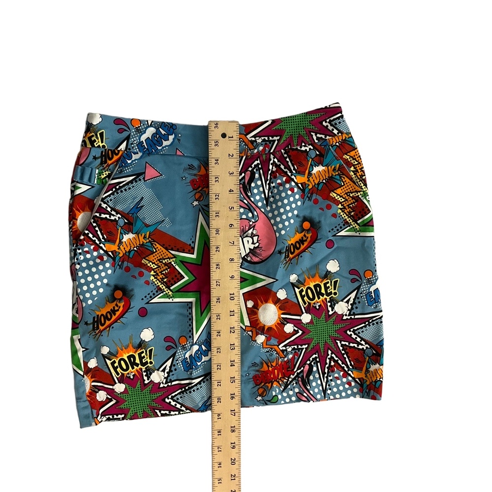 NWOT Royal & Awesome Multicolored Comic‎ Print Retro Skirt With Pockets Size 6 - Picture 5 of 9